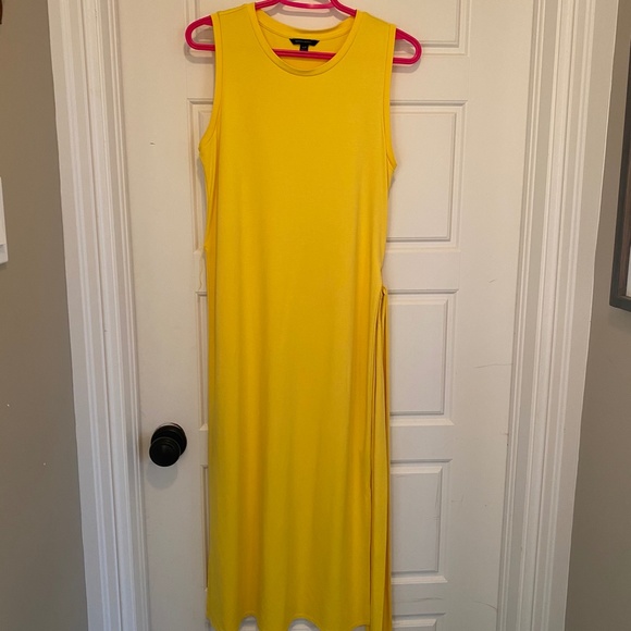 Banana Republic Yellow Ponte Side Slit Midi Dress - Picture 7 of 11